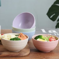 5pcs 12cm wheat straw salad bowls unbreakable mixing bowls reusable dishwasher microwave safe soup bowls for home kitchen