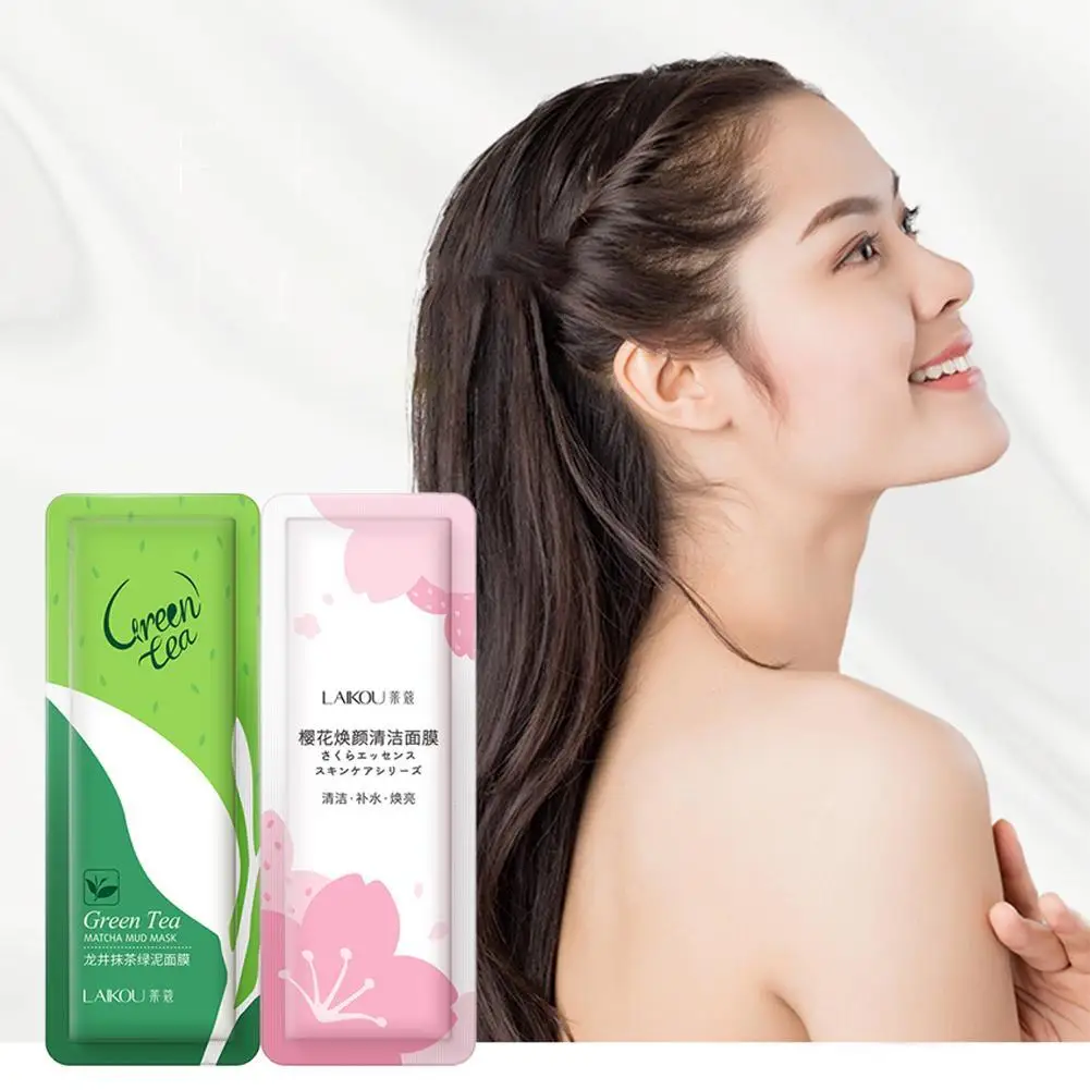 

2PCS Portable Face Mask Exfoliating Trial Set Green Tea Face Moisturizing Skin Mask Cleansing Exfoliating Care Nourishing H1N9