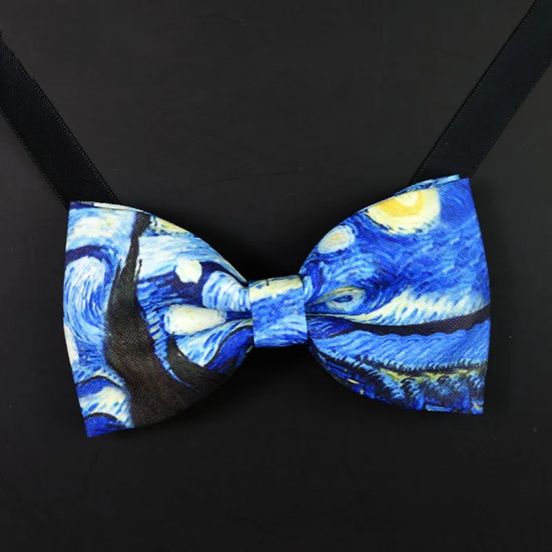 

2020 New Bow Tie 10pcs/Lot Fashion Design Van Gogh Blue Sky Individual PP Bag Packing Original Design Ties Butterfly