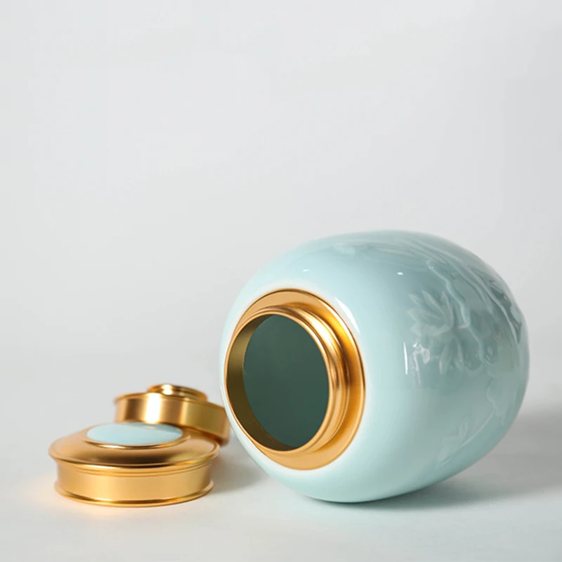 Чайные кадки Longquan Celadon с узором лотоса герметичные банки аксессуары для чайного
