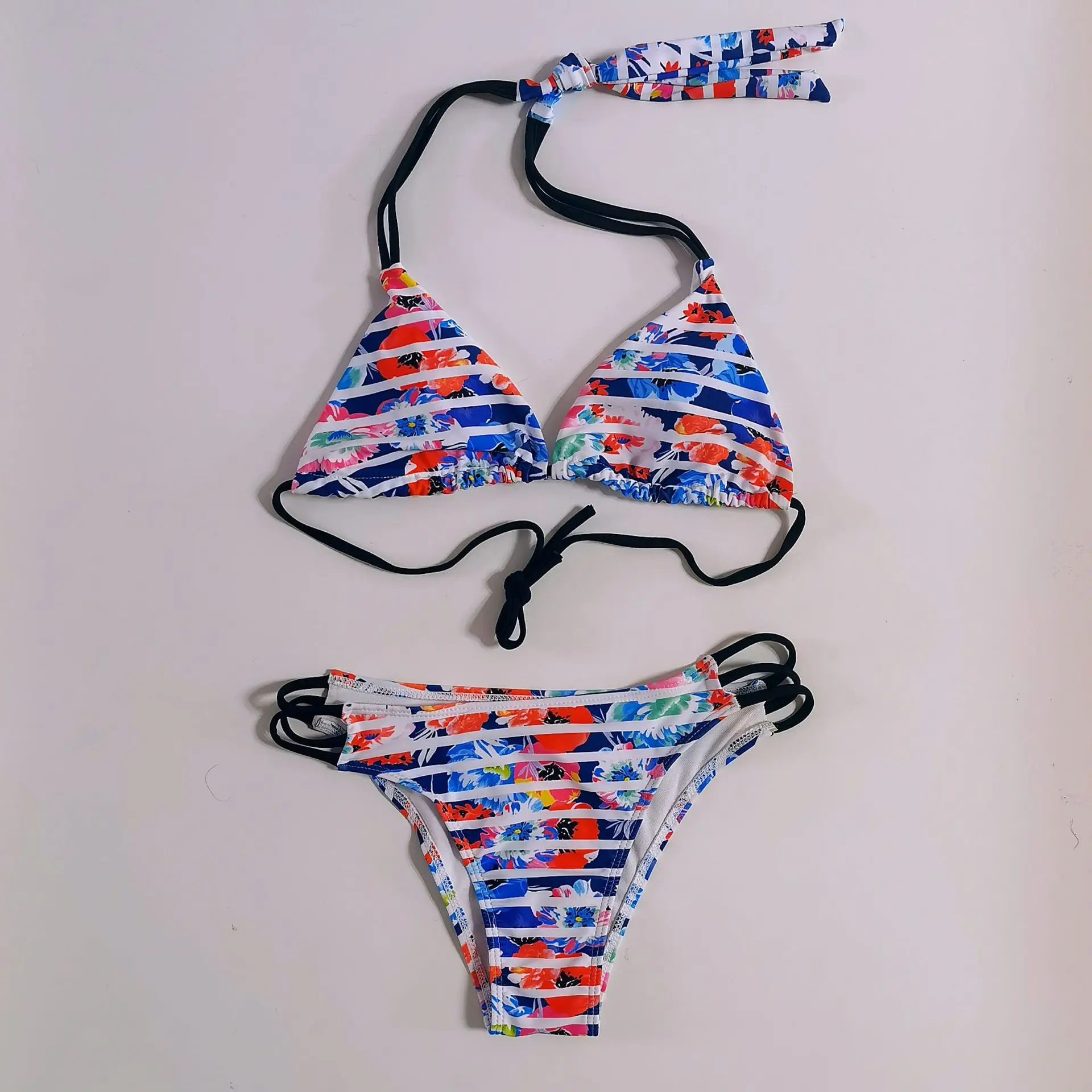 

2021 ethnic style retro printed split Swimsuit Bikini women's Swimsuit Bikini
