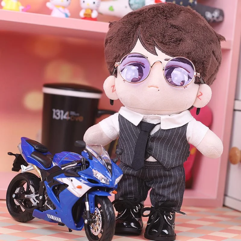 Ropa de mu&ntilde;eca de felpa de 20cm, traje a rayas de cinco piezas, ropa occidental de estrellas EXO, accesorios para mu&ntilde;ecas de 20CM-0