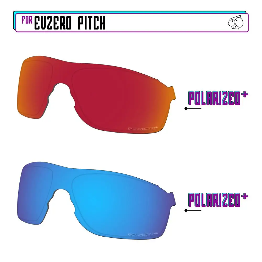 EZReplace Polarized Replacement Lenses for - Oakley EVZero Pitch Sunglasses - BlueP Plus-RedP Plus