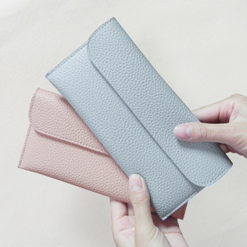 

2021 Fashion Women Wallets Simple Hasp Purses Black White Gray Red Long Section Clutch Wallet Soft PU Leather Money Bag