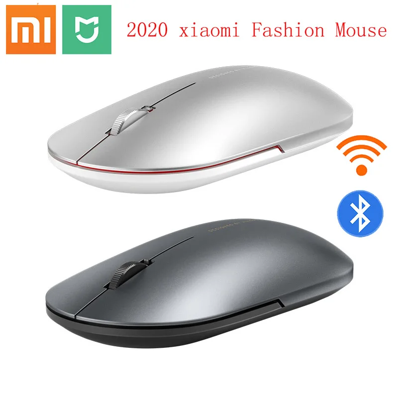 Original Xiaomi Fashion Mouse Portable Wireless Game Mouse 1000dpi 2.4GHz Bluetooth link Optical Mouse Mini Portable Metal Mouse