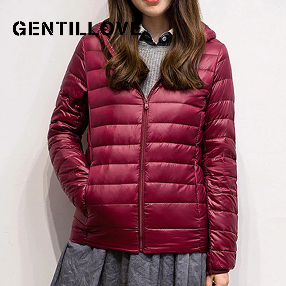 

2021 New Casual Ultra Light White Duck Down Jacket Women Autumn Winter Warm Coat Lady Oversized Jackets Female Hooded Parka