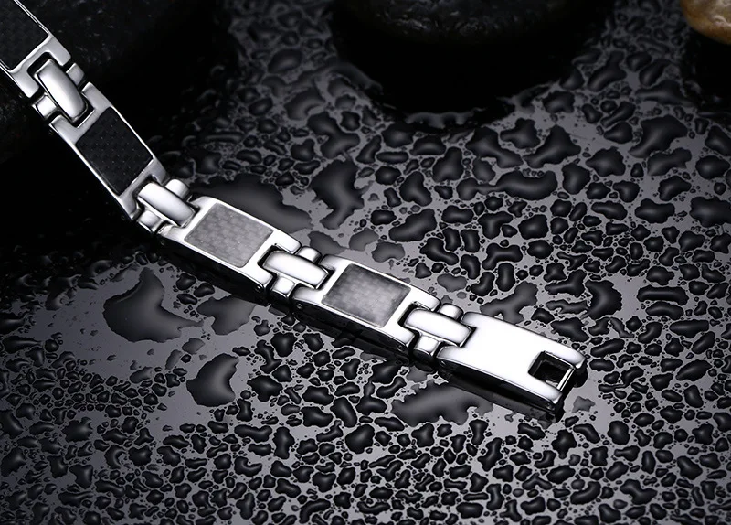 

QWC CCE80 stainless steel bangle hot sell popular bracelet single steel material locomotive chain black color