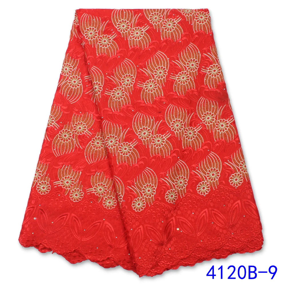 

NI.AI, красная швейцарская кружевная ткань, 2021, вышивка, африканская кружевная ткань, 100% хлопок, швейцарская вуаль, кружево в Швейцарии 4120B