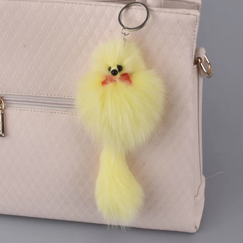 Pom Fox Furx симпатичная цепочка для ключей женская сумка подвески автомобильный