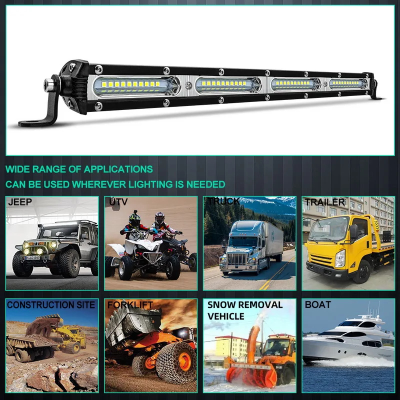 

Safego 60W 120W 180W LED Work Light Bar Spot Beam Car Driving Work Lamp for Off Road ATV UAZ SUV 4x4 Truck Tractor Boat Wrangler