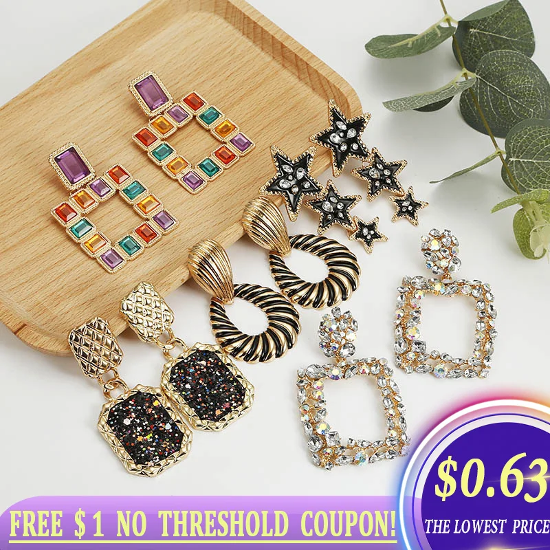 Женские большие серьги в стиле панк винтажные металлические гвоздики