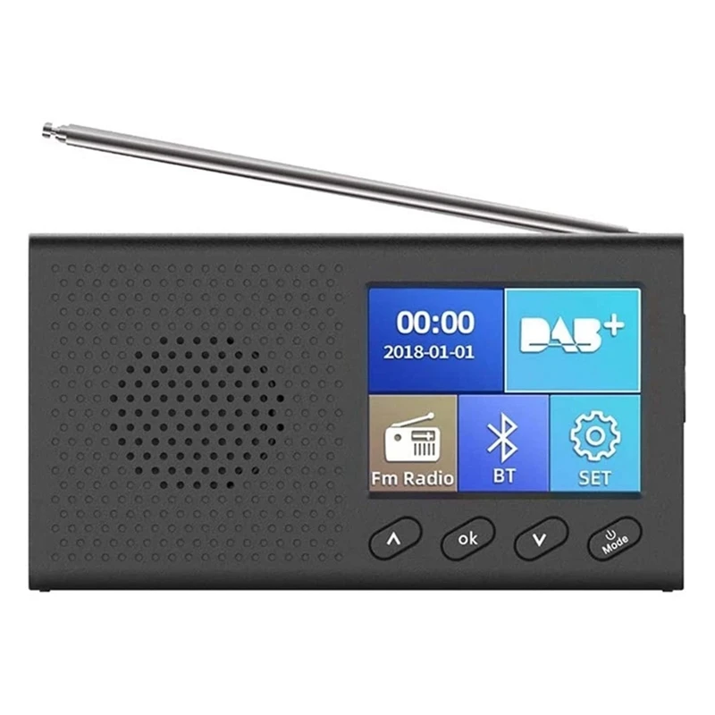 

Digital Radio 2.4-Inch Color LCD Screen Rechargeable Mp3 Stereo Output Playback Telescopic Antenna