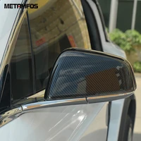 for tesla model x 2016 2018 2019 rearview side view door mirror cover trim carbon fiber decoration cap exterior car accessories