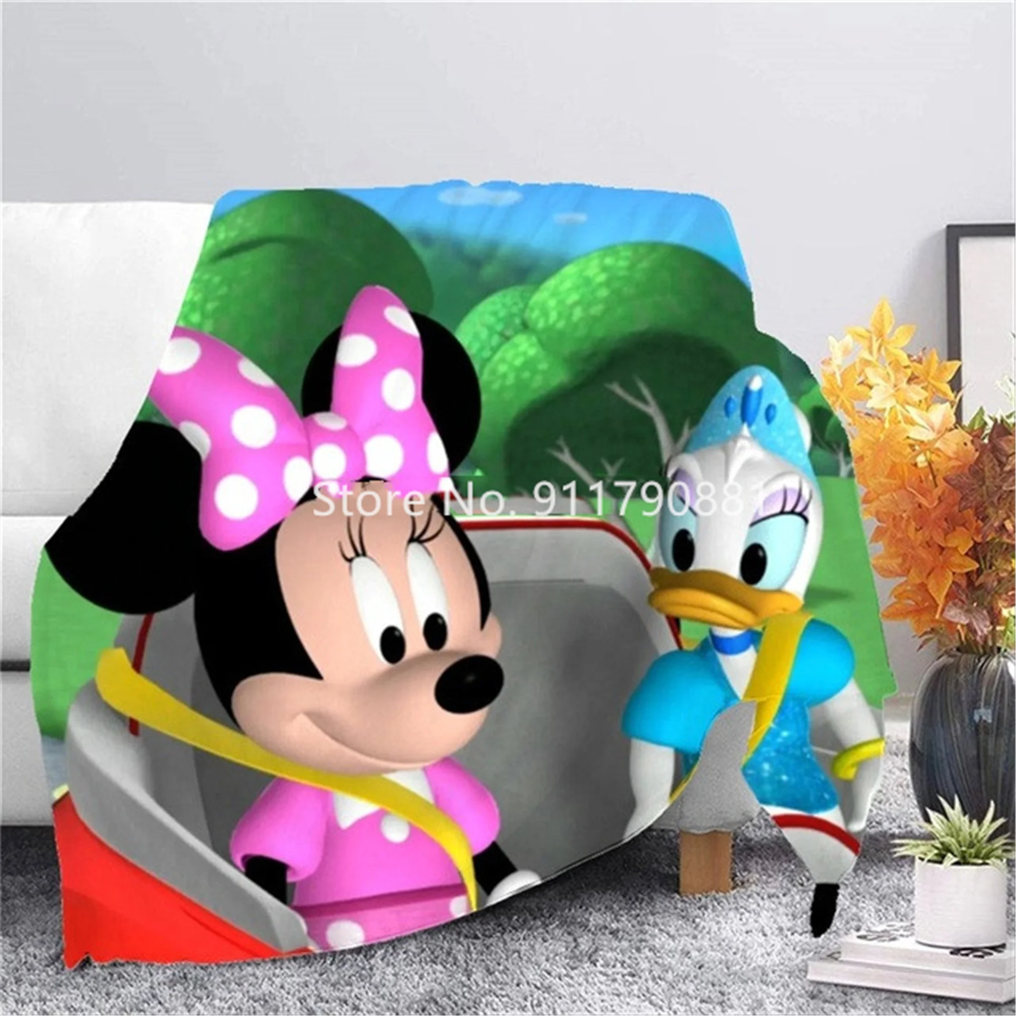 

Disney Mickey Duck Cartoon Pattern Comfortable Soft Blanket Children's Adult Sofa Bed Office Supplies Convenient and Practical