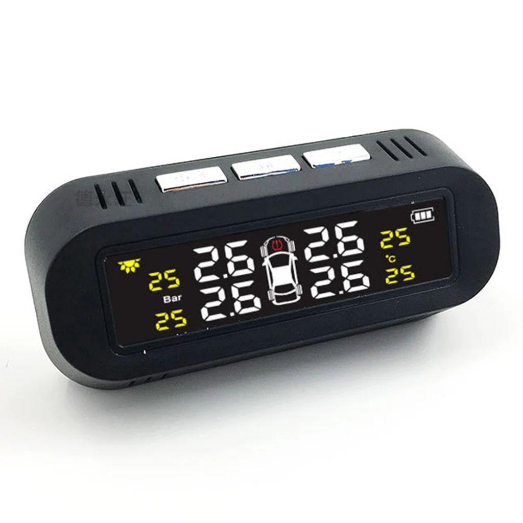 

Солнечная TPMS автомобильная система контроля давления в шинах 4 внутренних датчика ЖК-хост проверка