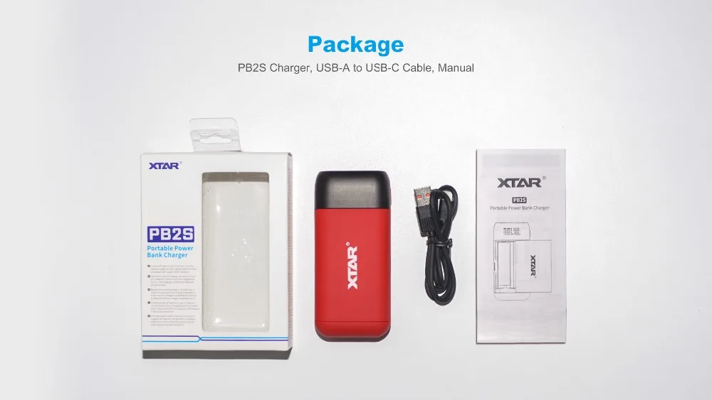 XTAR Мощность банк ЖК-дисплей USB Зарядное устройство QC3.0 Тип-C вход PB2S для 18700 20700 21700 18650 Батарея/только PB2 Батарея Зарядное устройство для 18650