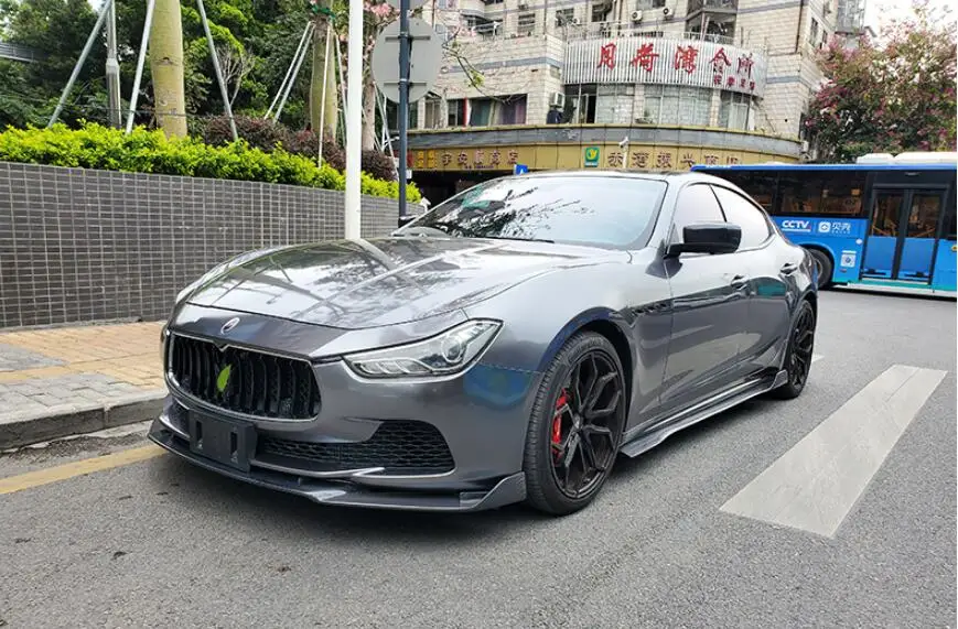 Передний бампер для губ из углеродного волокна боковая юбка тела фонарь Maserati
