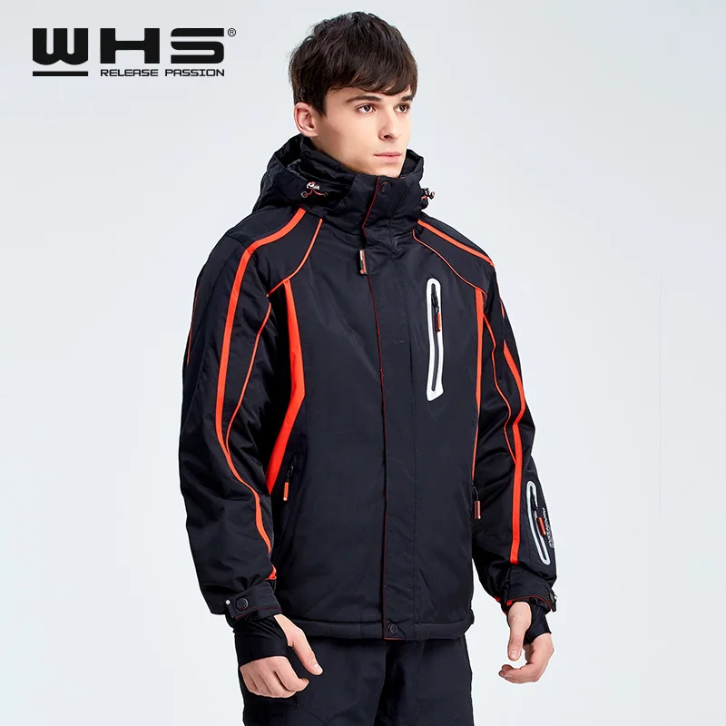 WHS новый лыжи мужчин спорт теплый ветрозащитный костюм водонепроницаемый