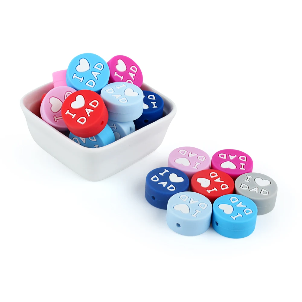 Силиконовые бусины Keep &amp Grow 10 шт. я люблю маму/папу не содержит БФА Детские