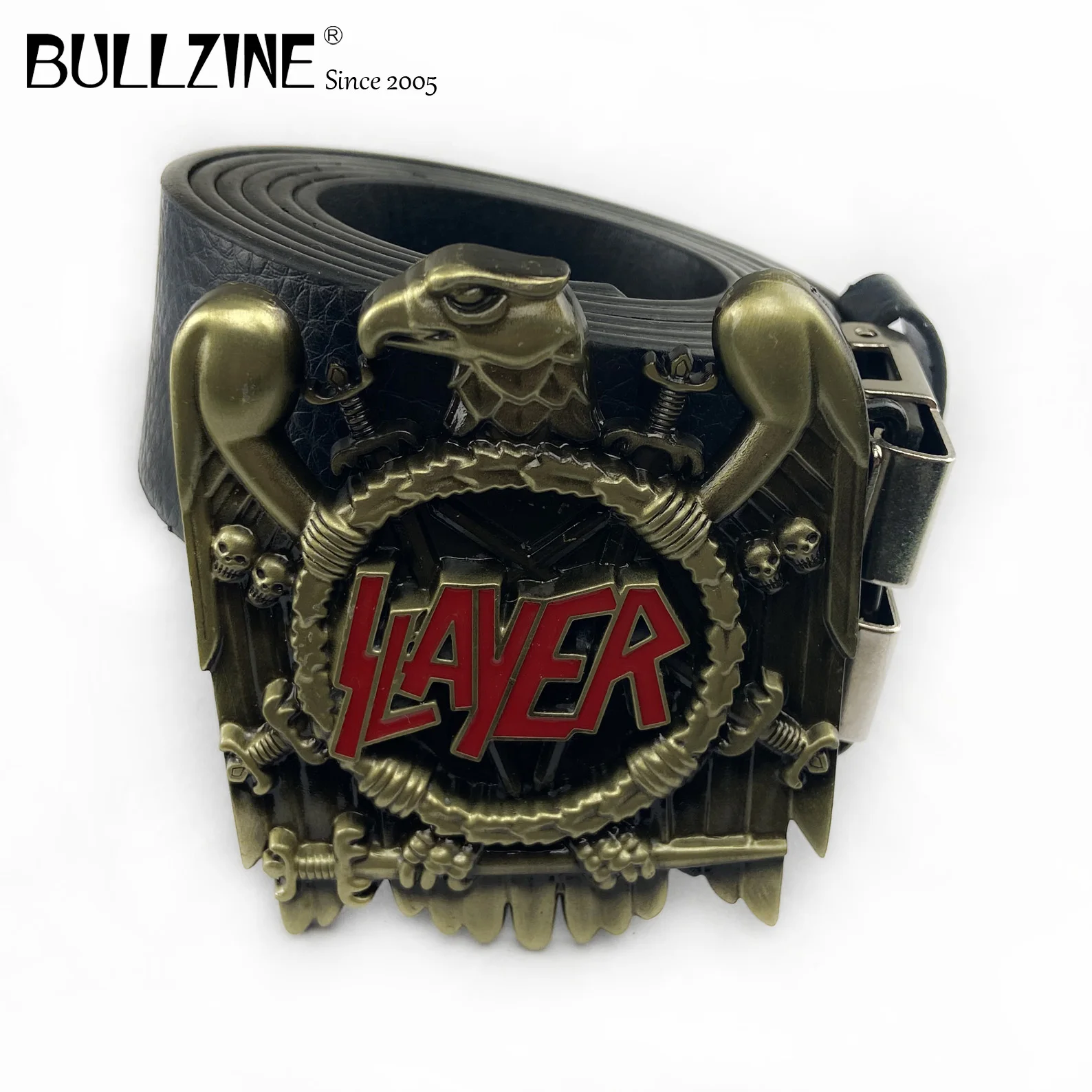 Bullzine цинковый сплав Ретро Орел music пряжка на ремешке Бесплатная PU джинсы с