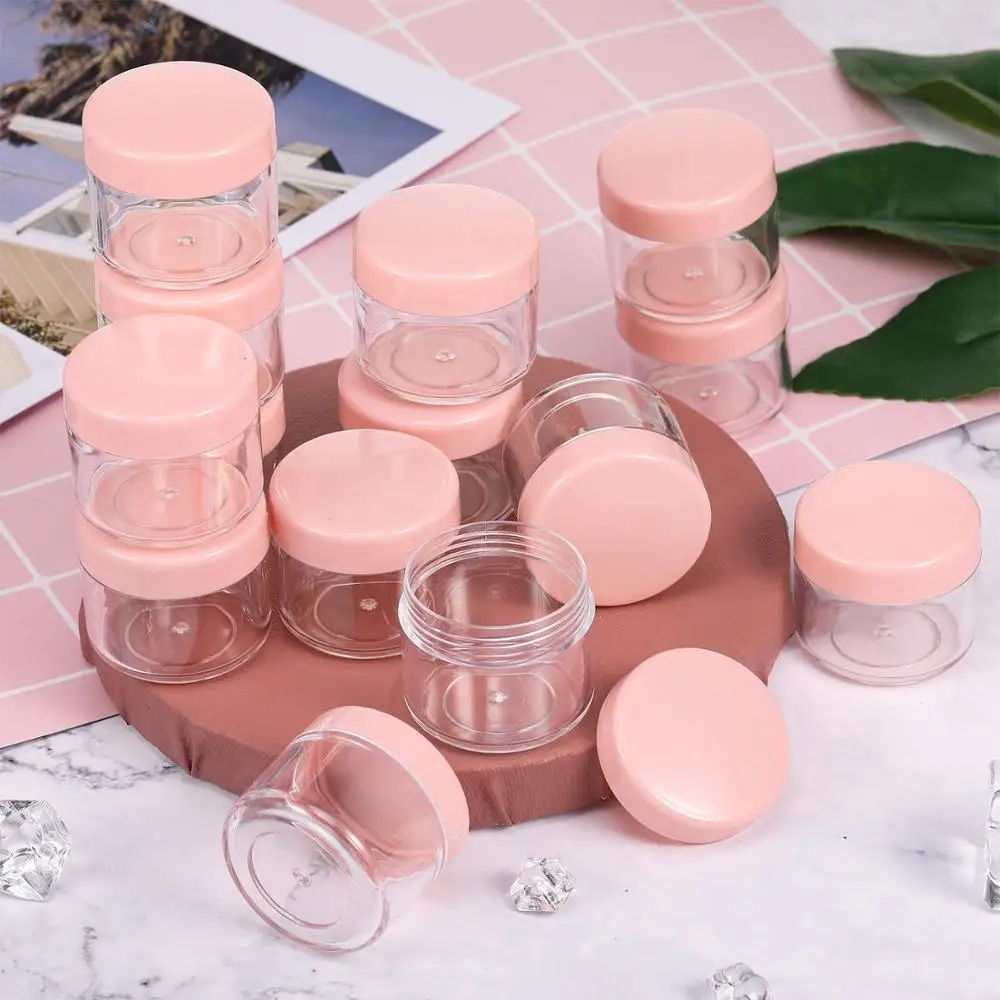 

20Pcs 20ml Acrylic Round Clear Jars with Lids for Lip Balms Creams DIY Make Up Cosmetics Samples lip gloss Containers Set