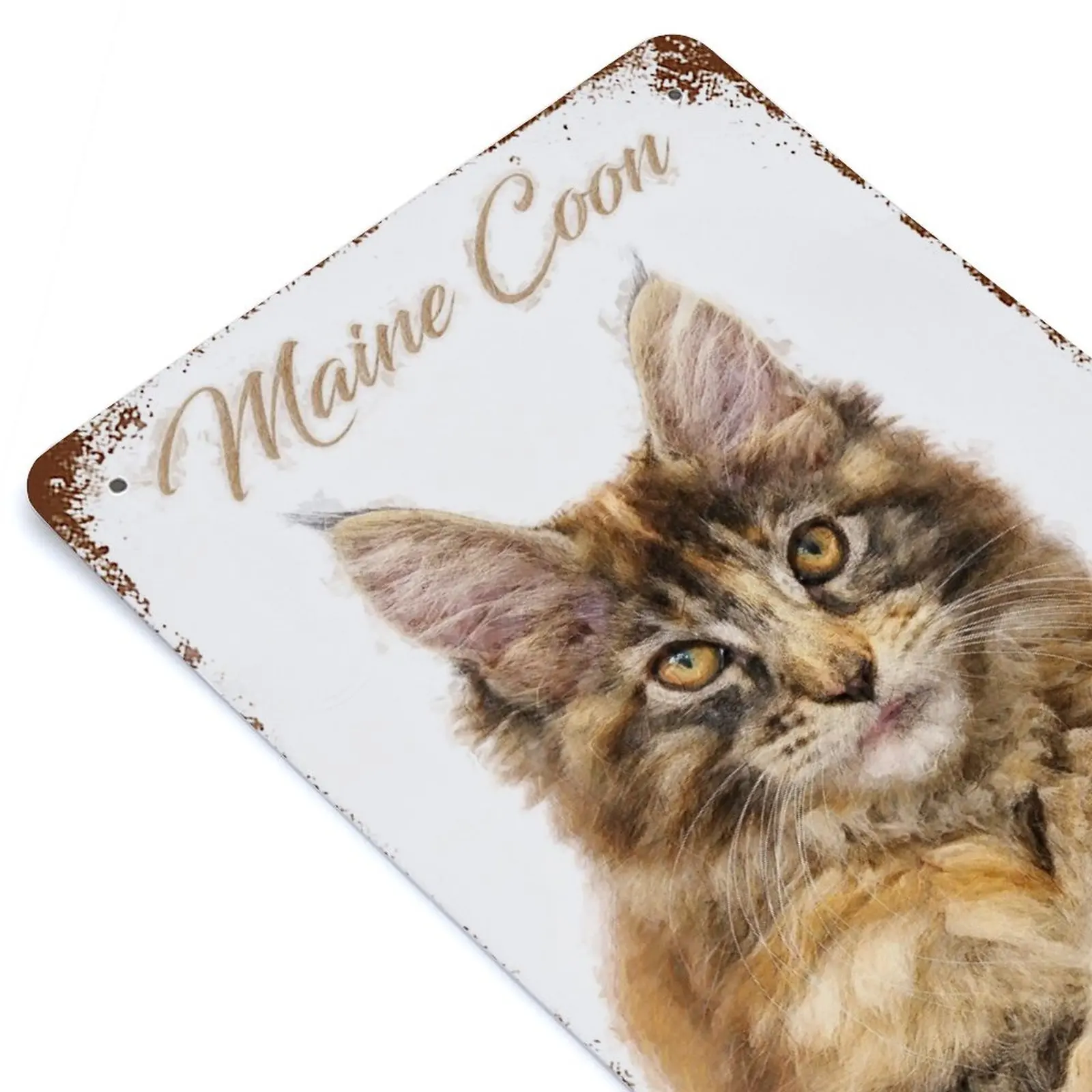 

Maine Coon Cat Printed Retro Metal Poster Home Wall Decoration Tin Sign Plaque