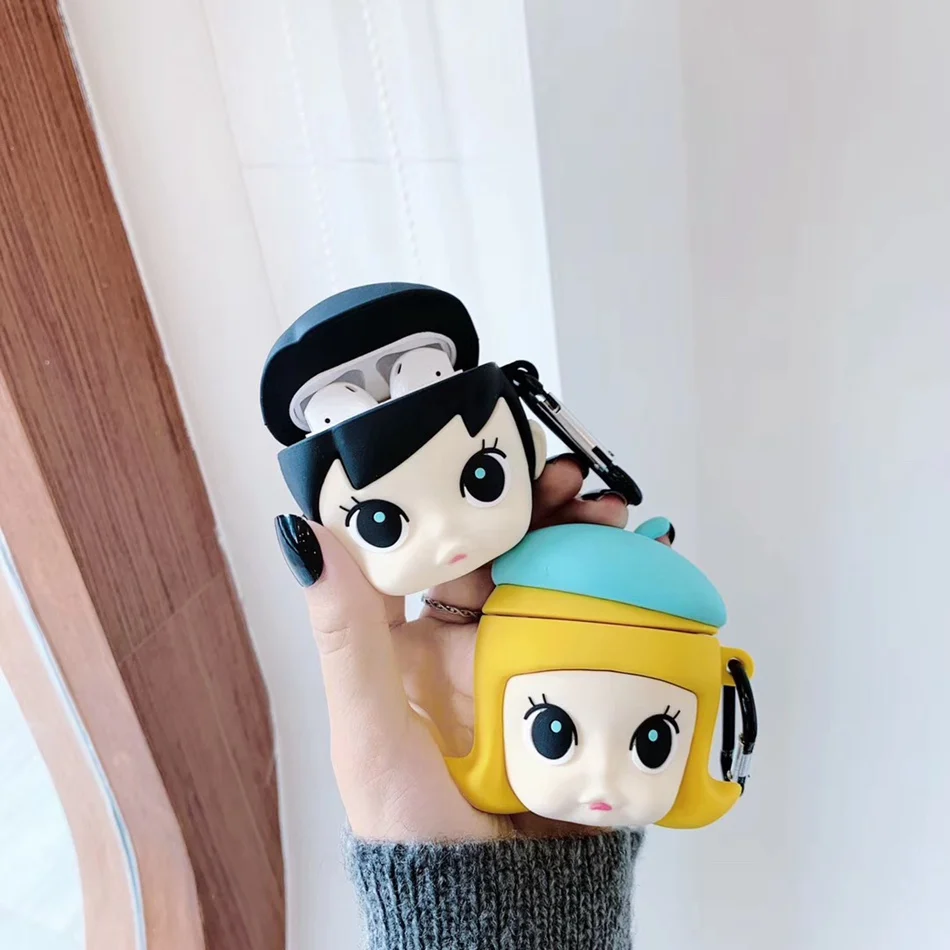 TV Box Earphone Case For Airpods 2 Silicone Cute Cat Cartoon Headphones Cover Apple Air pods 1 Strap Accessories | Электроника