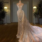 Длинные платья-русалки для выпускного вечера, с бисером на Ближний Восток, из Дубая, размера плюс, для свадьбы, 2021