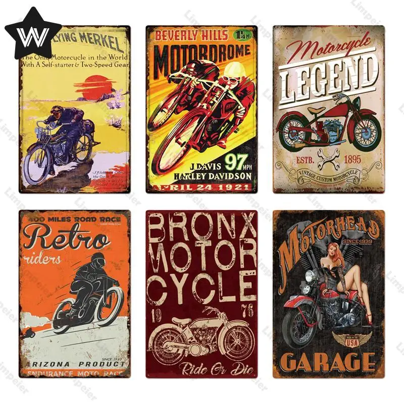 Металлическая пластина для мотоциклистов ретро-стиль настенные плакаты