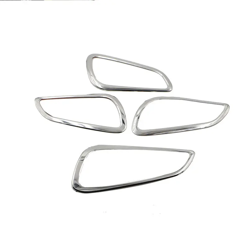 Stainless Silver 4 шт./компл. автомобиля внутренняя дверная ручка Стикеры отделка интерьера литье Крышка Стикеры s для Ford Focus 3 4- для леворульных автомобилей Аксессуары - Название цвета: Stainless Silver