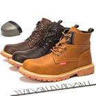 Рабочие ботинки для мужчин, рабочая безопасная обувь, стальной носок, водонепроницаемые Нескользящие, разрушаемые, классические роскошные дизайнерские ботинки, Осень-зима
