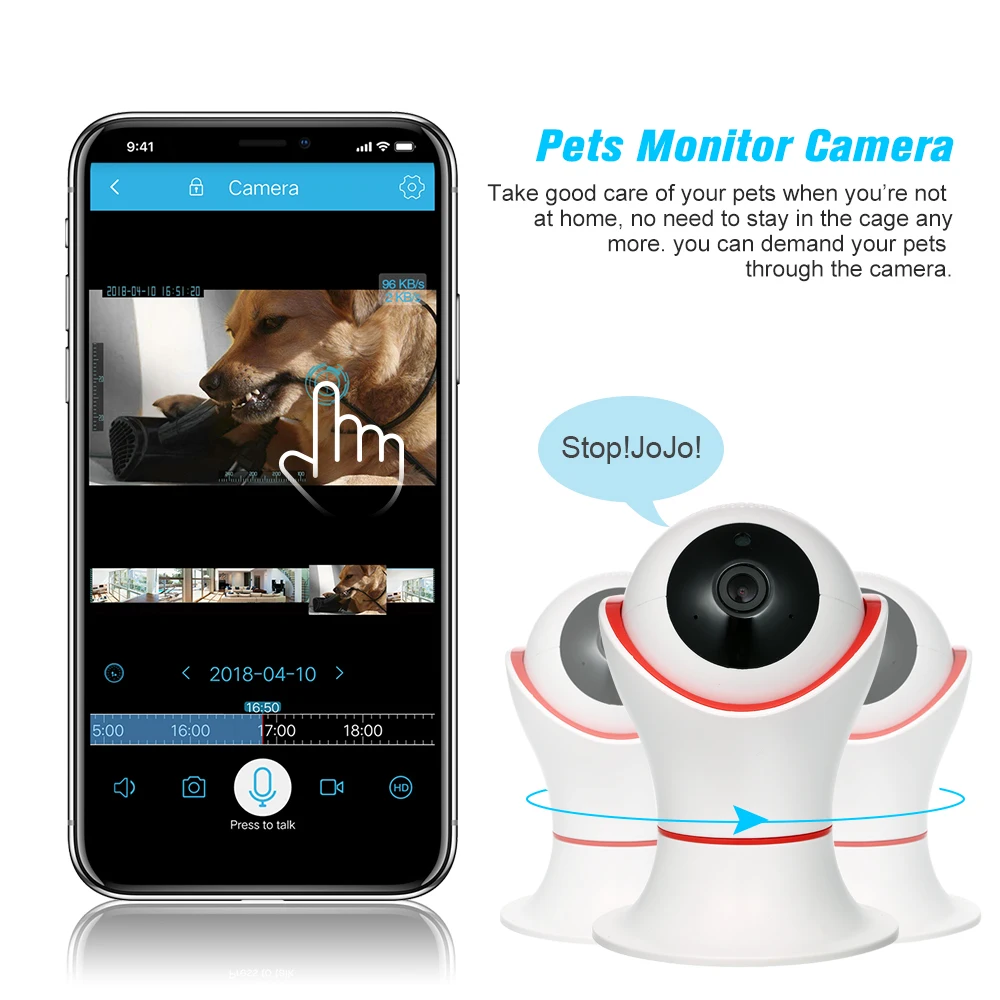 

IP-камера с панорамной навигацией, 1080P, Wi-Fi, 360 градусов