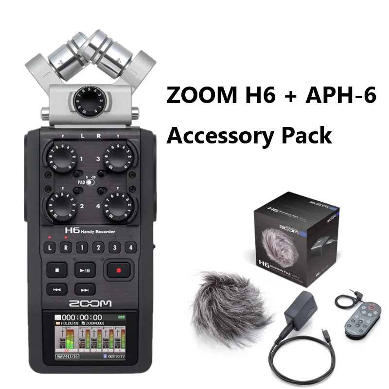 H6 and APH-6 Сменный микрофон Портативный ручной зум H6 цифровой диктофон - Цвет: H6 and APH-6