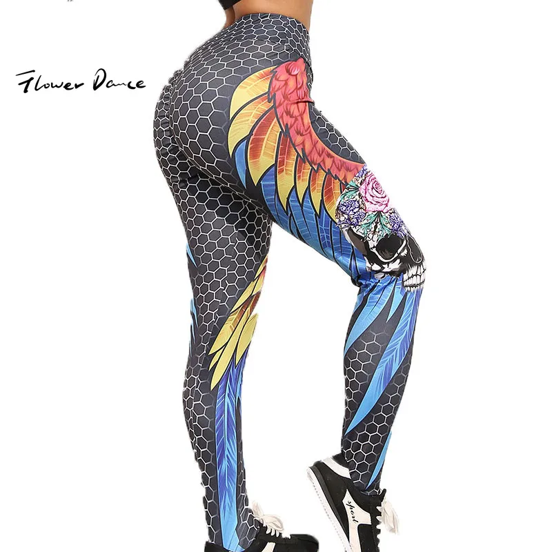 FlowerDance эластичные штаны для йоги леггинсы спортзала камуфляжные Бесшовные