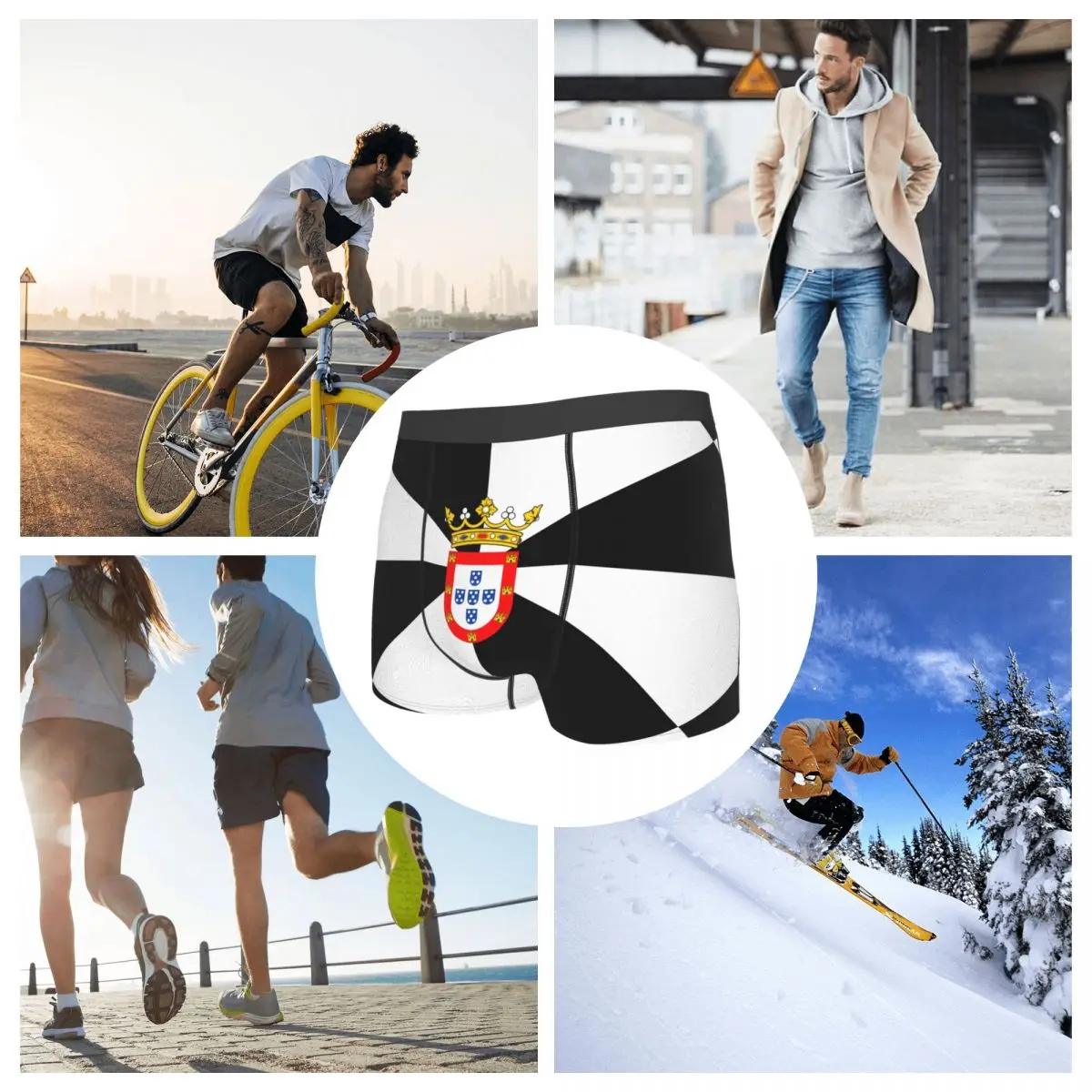 Flag Ceuta Men's Boxer Briefs Flags of the autonomous communities of Spain Casual elastic pants for men