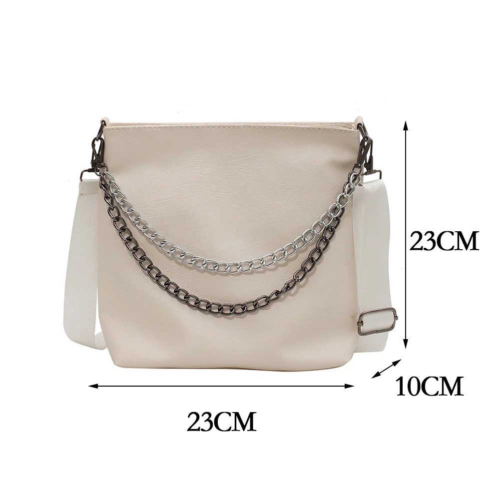 

Fashion Women PU Leather Chain Shoulder Crossbody Bags Solid Color Messenger Bag Casual All-match Elegant Ladies Small Handbags