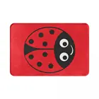 Напольный коврик с божьей коровкой для девочек, коврик, коврик, подкладка для ног из полиэстера, нескользящий песочный коврик для входа, кухни, спальни, балкона, туалета