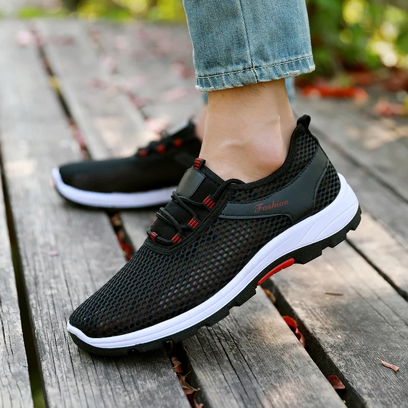 

Vulcanized Shoes for Men Mesh New Men Sneakers Lace Up Low Top Jogging Shoes Man Loafer Footwear Breathable Air Flat Sports