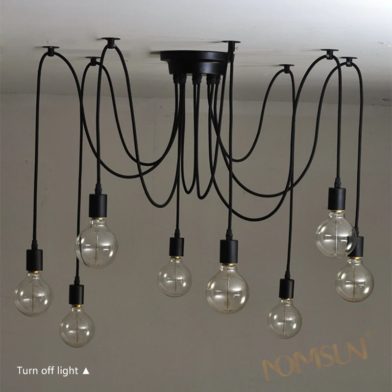 

Modern Pendant Lights E27 Bulbs Adjustable Line Bedroom Kitchen Dining Room Cafe Bar Foyer Vintage Wire Hanging Lamps