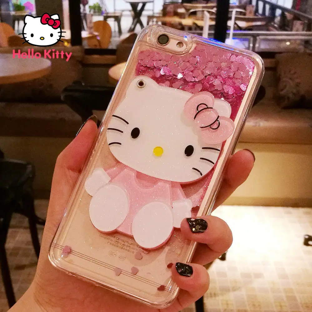 

Hello Kitty Mirror Quicksand Phone Case for iPhone13 13Pro 13Promax 12 12Pro Max 11 Pro X XS MAX XR 7 8 Plus Cover