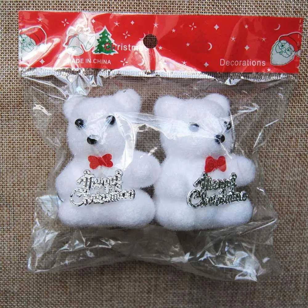 2 шт./пакет милый белый пенопластовый Рождественский Медведь Олень для