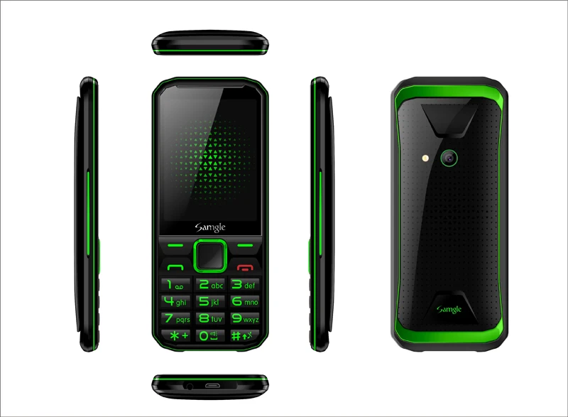 Green Samgle Senior мобильный телефон 3g WCDMA 2," дисплей Тонкий прочный функция телефон Быстрый набор супер долгий режим ожидания фонарик Whatsapp - Цвет: Green
