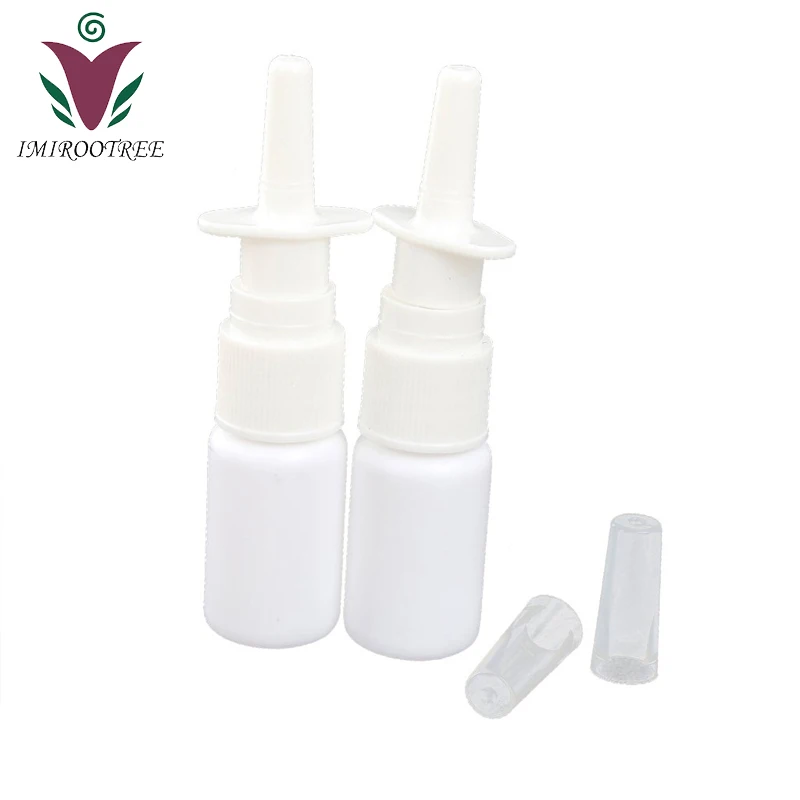 Высокое качество 10 + 2 шт 20 мл мини HDPE белая бутылочка для Назального спрея с