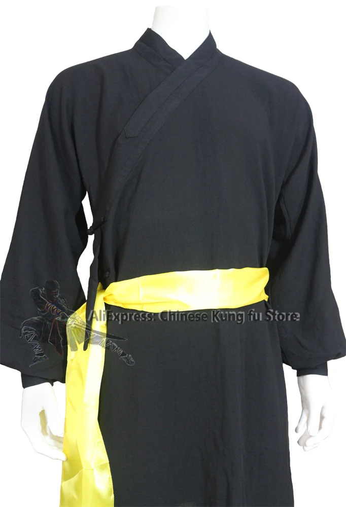 Халат монах Шаолинь льняная униформа в стиле кунг фу Тай Чи боевые искусства