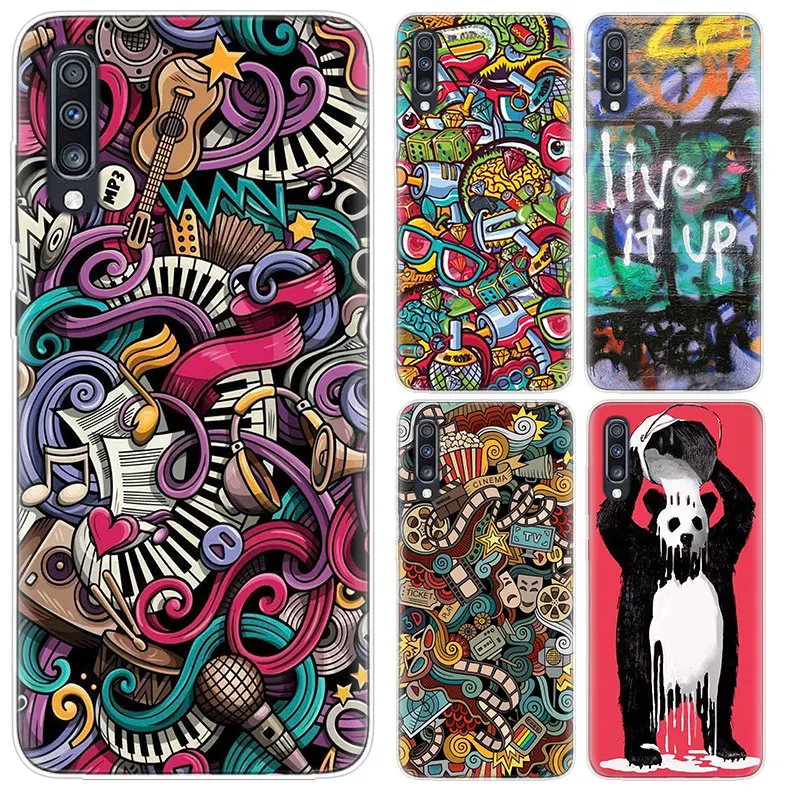 

Popular fashion graffiti Case For Samsung Galaxy Note 20 Ultra 10 Pro lite 9 8 A7 A9 A6 A8 Plus + 2018 Transparent Cover Coque