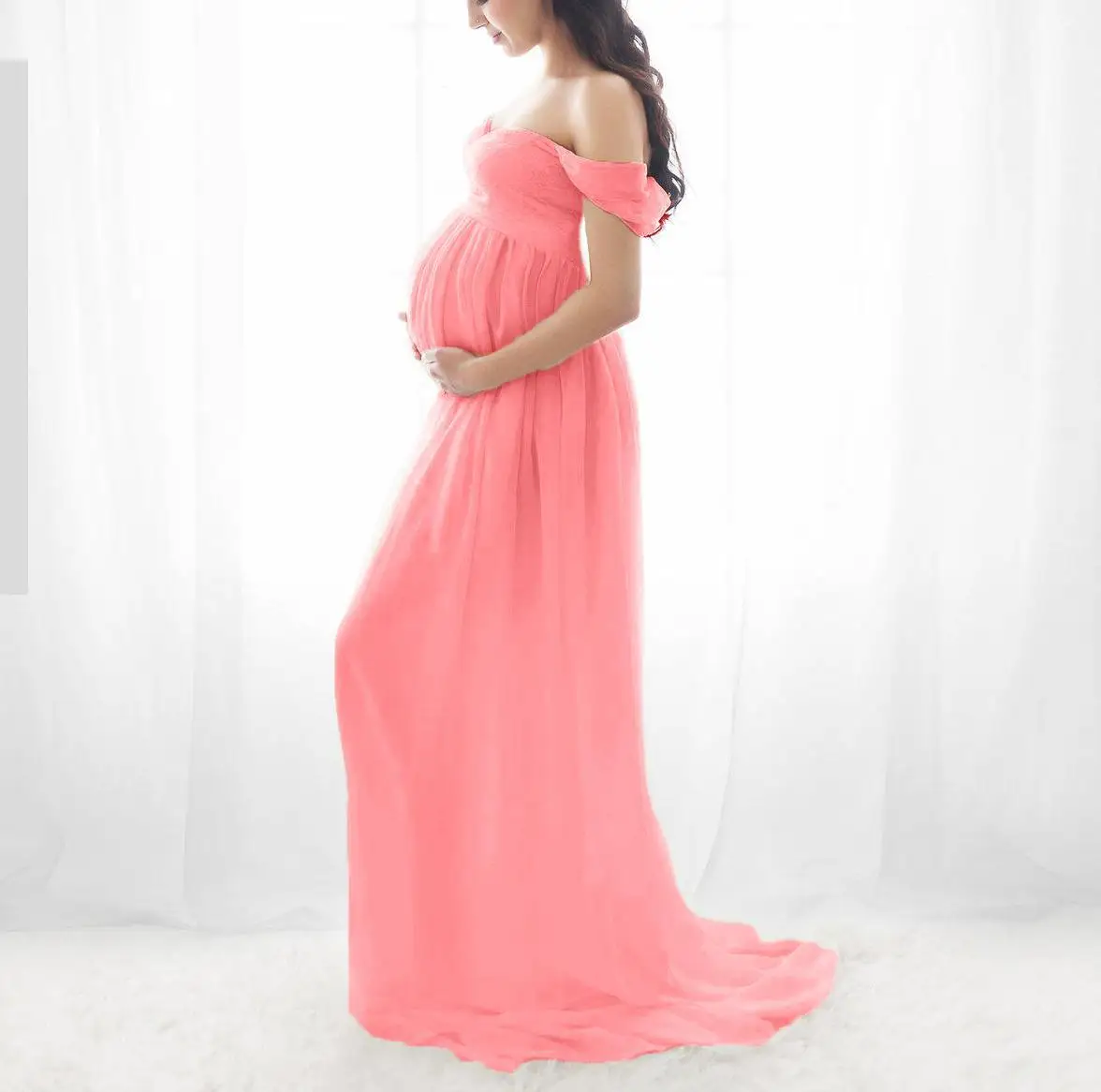 Платье для беременных фотография белое платье Одежда большое сексуальное