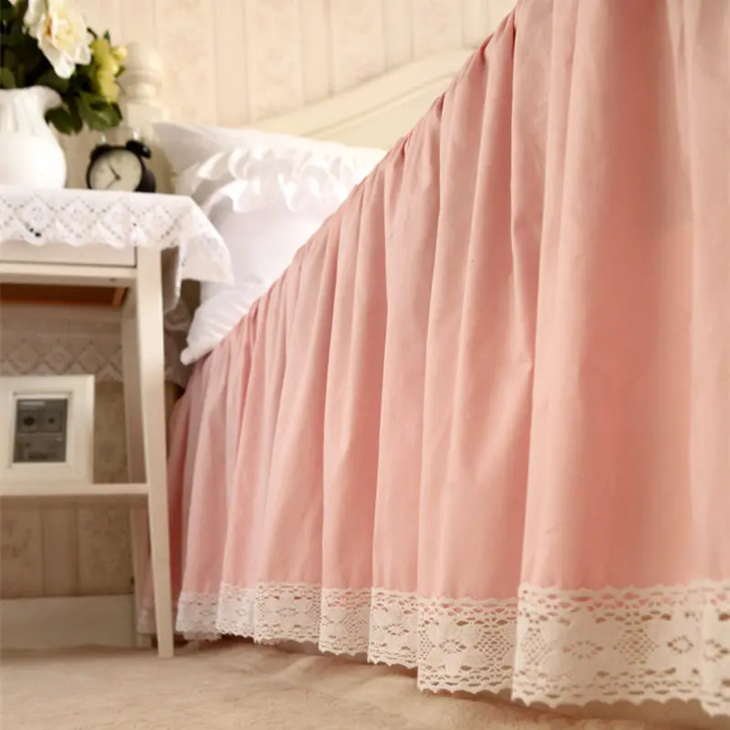 New sweet lace pink bedding set patchwork ruffle duvet cover wrinkle bedspread pillowcase bedroom princess HM-13B | Дом и сад