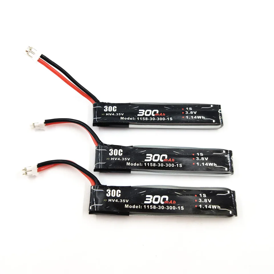 

1S 3.8V 300mAh 30C Lipo Battery HV 4.35V PH2.0 Plug Connector Wire Cable For FPV RC Racing Drone Tinywhoop Frame Kit Spare Parts