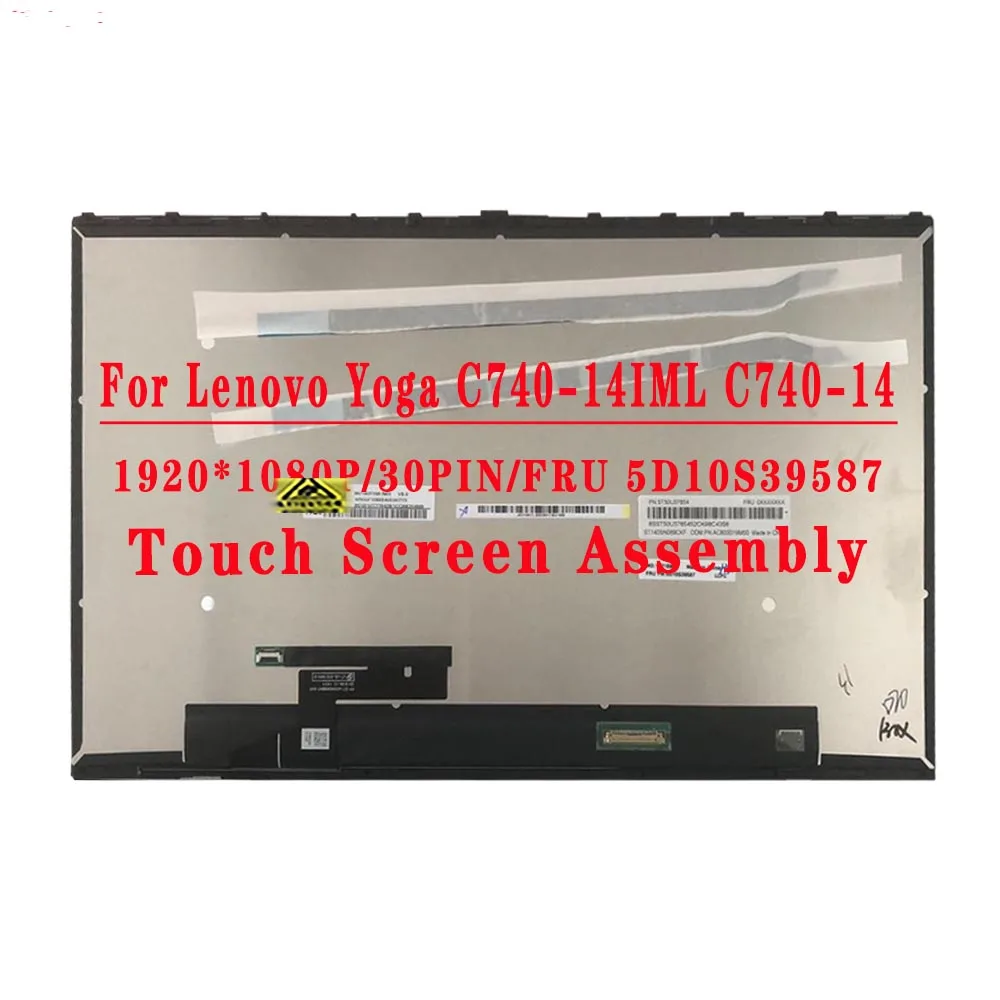 

14,0 дюймов 1920*1080 IPS FHD EDP 30 контактов с сенсорным ЖК-экраном в сборе для Lenovo Yoga C740-14 C740 14 сенсорная сборка