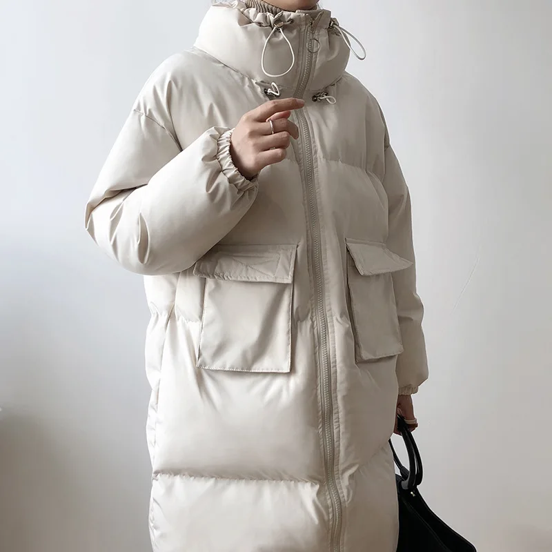 

Winter Jacket Women 2020 New Solid Warm Thick Fashion Loose Casual Ladies Coat Long Coat Women Parkas Down Jacket Plus Size Coat